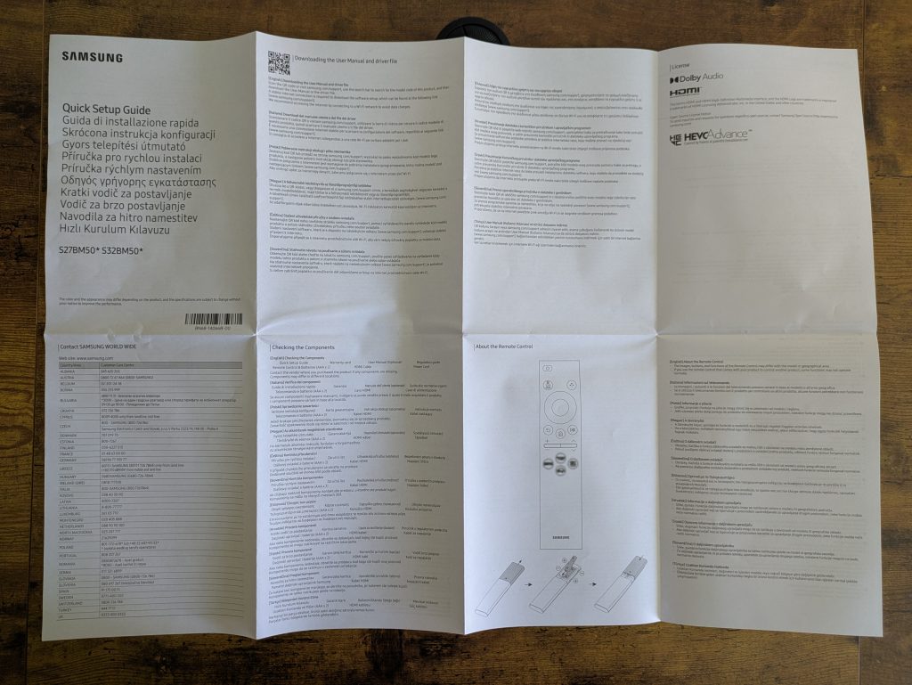 Kurzanleitung des Samsung M5 Smart S32BM500EU Monitor