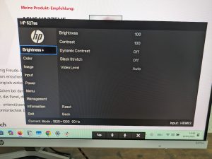 OSD-Menü des HP Series 5 527sa Monitors