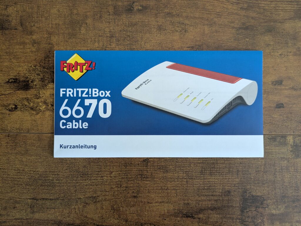 Anleitung des Verpackung des FRITZ!Box 6670 Cable Routers