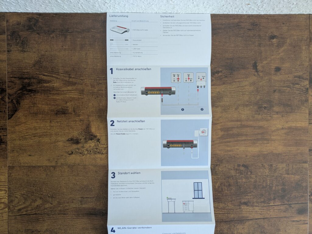 Anleitung des Verpackung des FRITZ!Box 6670 Cable Routers (2)