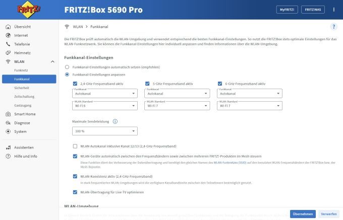 FRITZ!Box 5690 Pro Router Webmenü