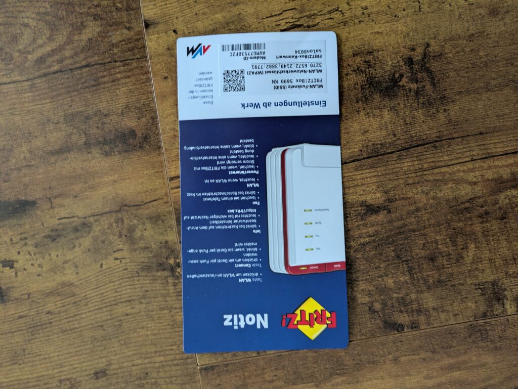 Infoblatt des FRITZ!Box 5690 Pro Router