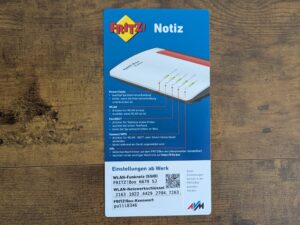 Infoblatt des Verpackung des FRITZ!Box 6670 Cable Routers