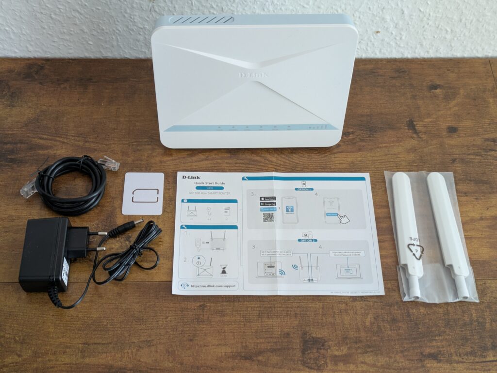 Lieferumfang des D-Link Eagle Pro AI G416 Routers