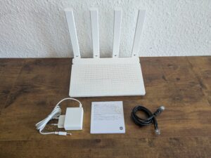 Lieferumfang des Xiaomi AX3000T Routers