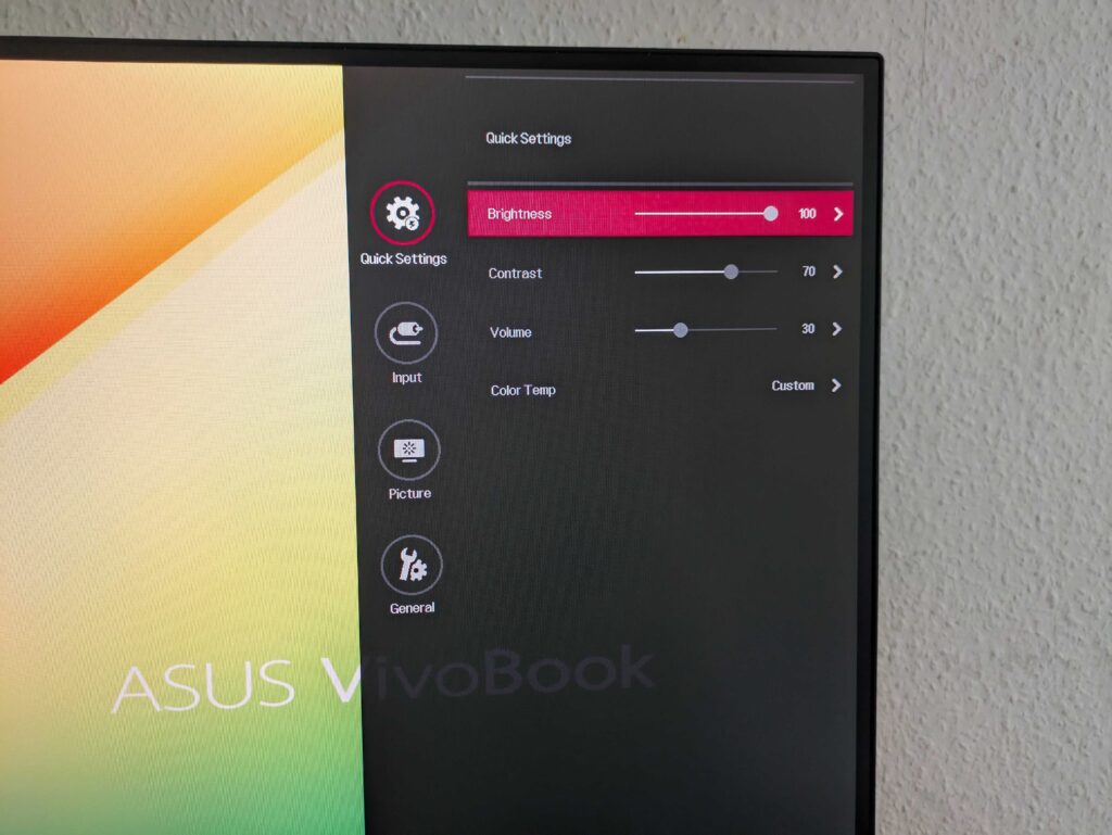 OSD des LG Electronics 34WQ500-B UltraWide Monitors (2)