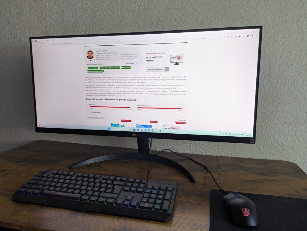 Titelbild des LG Electronics 34WQ500-B UltraWide Monitors