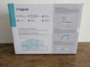 Verpackung des TP Link VX231v Routers von hinten