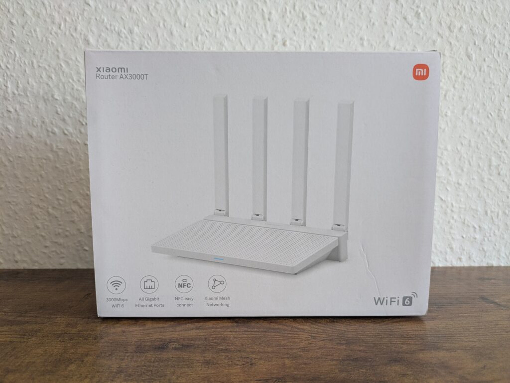 Verpackung des Xiaomi AX3000T Routers