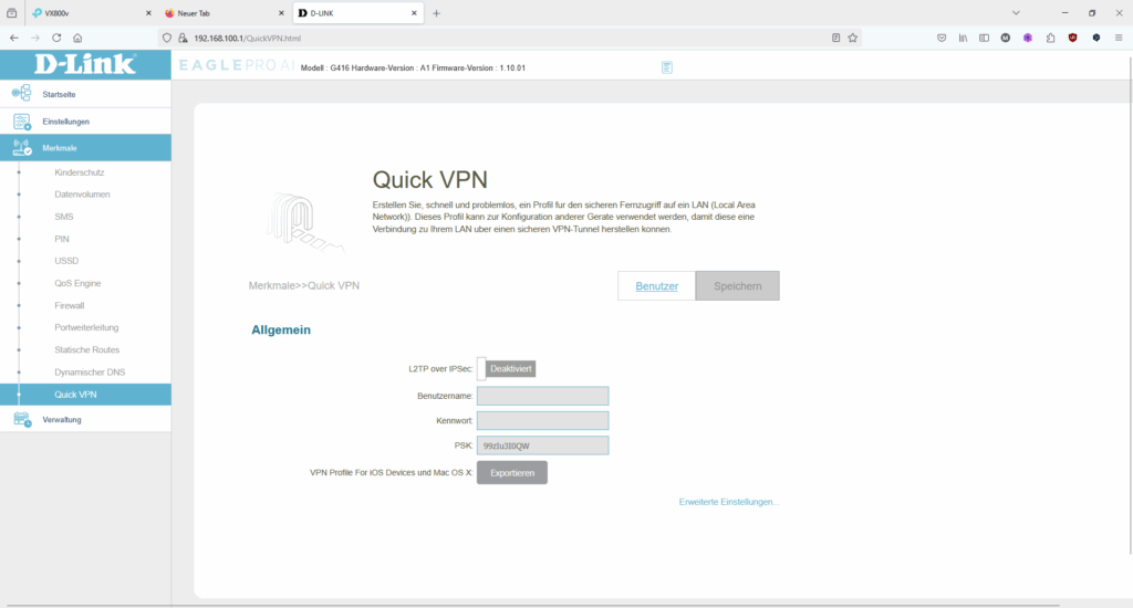 Web-Menü des D-Link Eagle Pro AI G416 Routers (3)