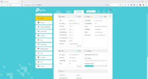 Web-Menü des TP Link VX231v Routers (2)