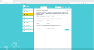 Web-Menü des TP Link VX231v Routers