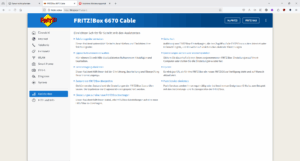 Web-Menü des Verpackung des FRITZ!Box 6670 Cable Routers (2)