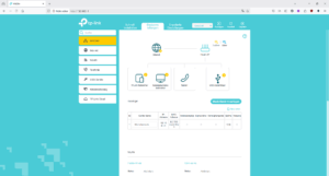 Webmenü des TP Link VX800v Routers