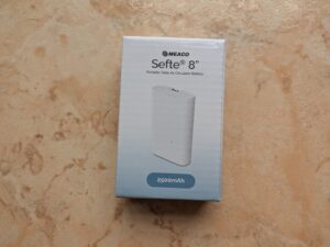 Akku verpackung des MeacoFan Sefte® 8 Ventilators