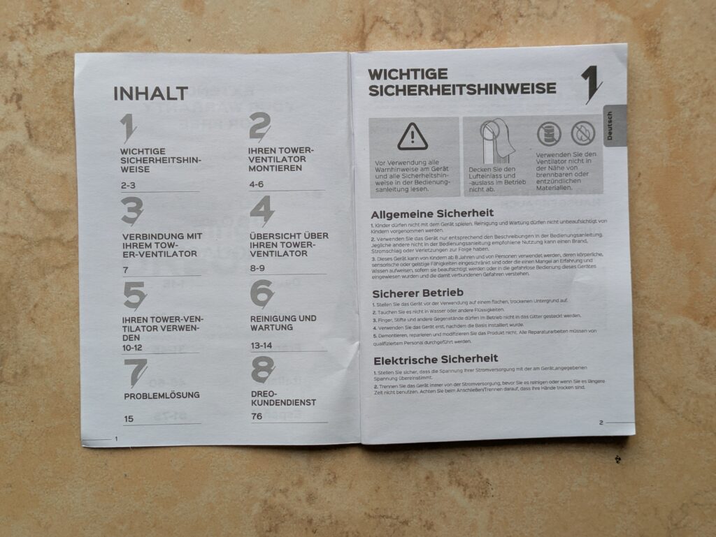 Anleitung des Dreo DR-HTF007 Nomad One Ventilators (4)