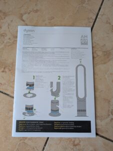 Anleitung des Dyson AM07 Air Multiplier Ventilators