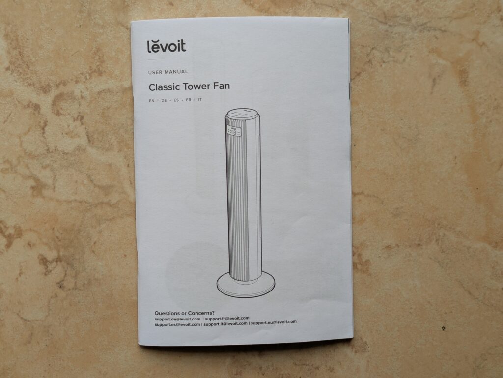 Anleitung des Levoit LTF-F362-WEU Ventilators (3)