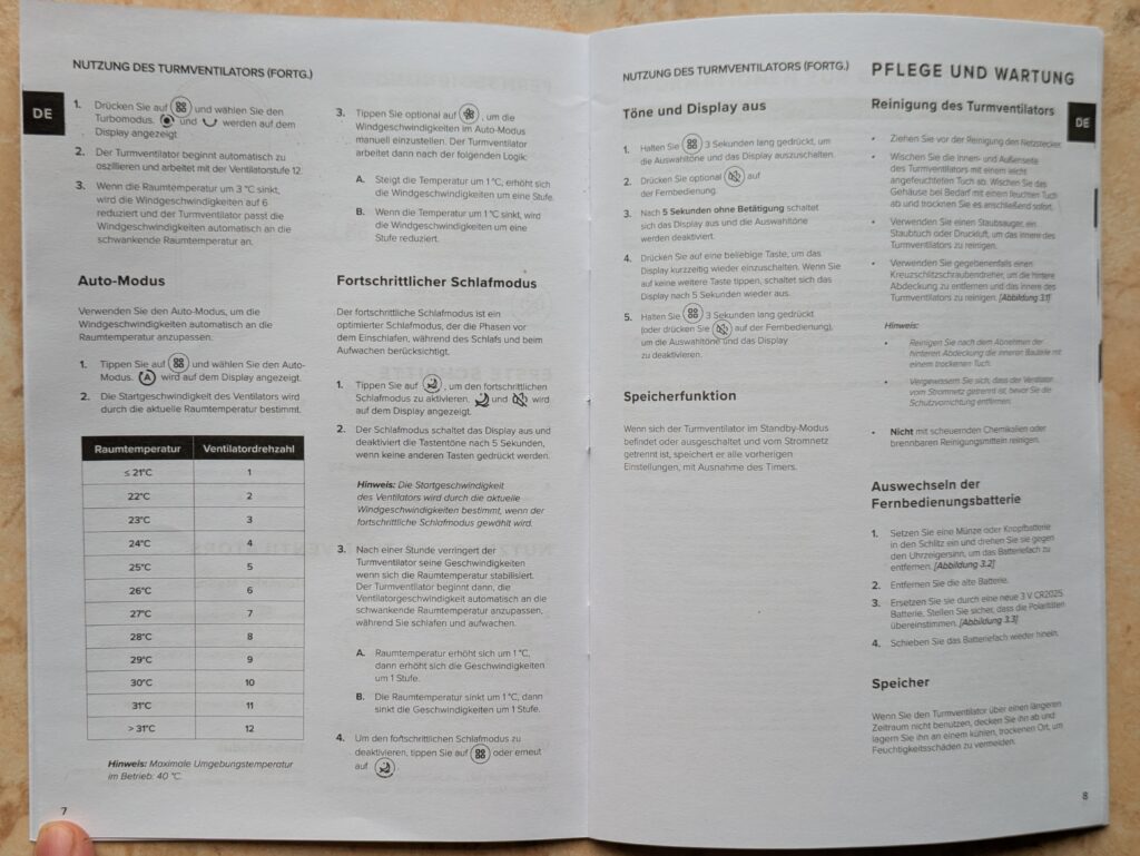 Anleitung des Levoit LTF-F362-WEU Ventilators (6)