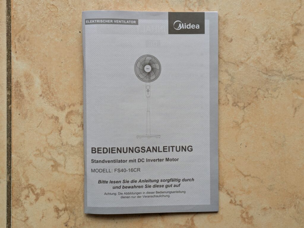 Anleitung des Midea FS40-16CR Standventilators