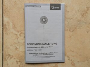 Anleitung des Midea FS40-16CR Standventilators