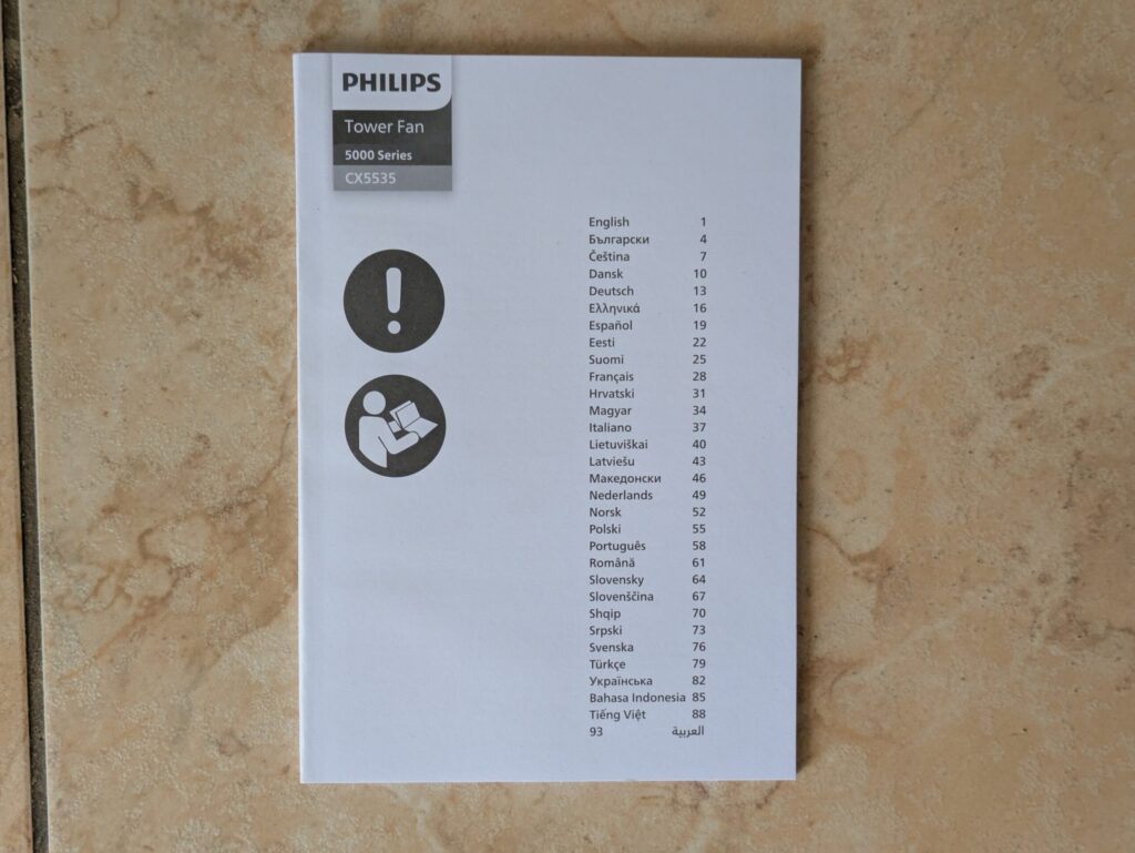 Anleitung des Philips Serie 5000 Ventilators (4)