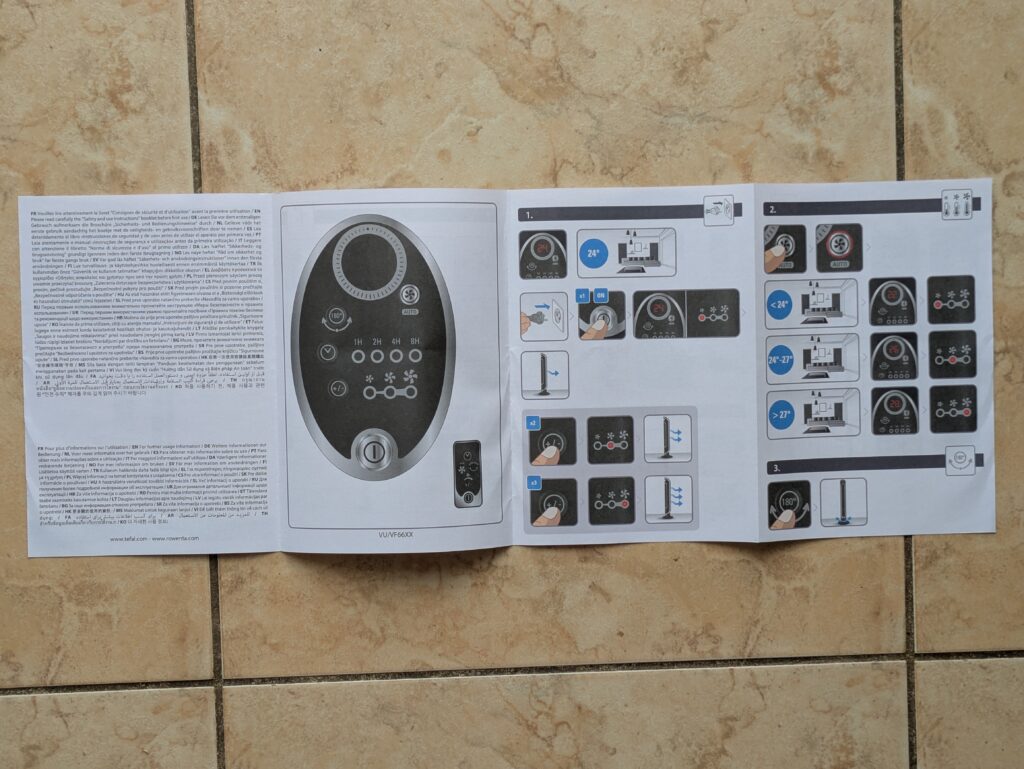 Anleitung des Rowenta VU6670 Eole Infinite Ventilators (2)