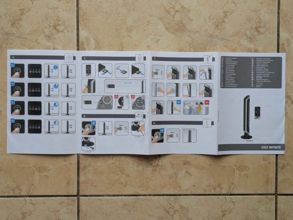 Anleitung des Rowenta VU6670 Eole Infinite Ventilators (3)