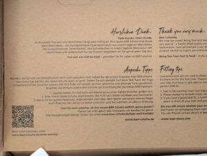 Bär Judy Barfußschuhe Tipps Karton Innenseite