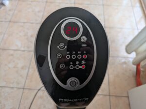 Bedienfeld des Rowenta VU6670 Eole Infinite Ventilators