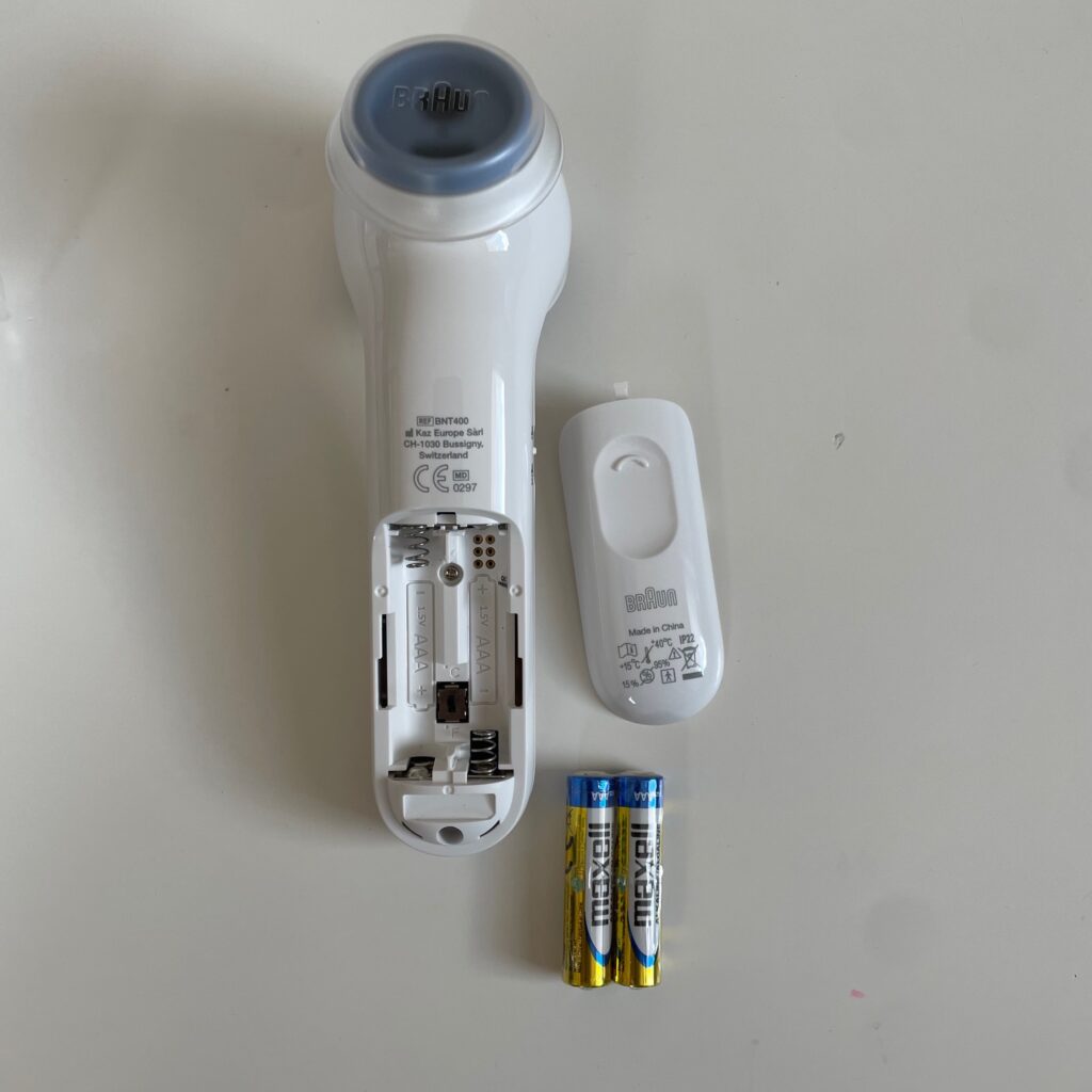 Braun Sensian 7 Stirnthermometer Rückseite