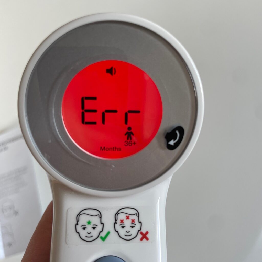 Braun Sensian 7 Stirnthermometer Warnung
