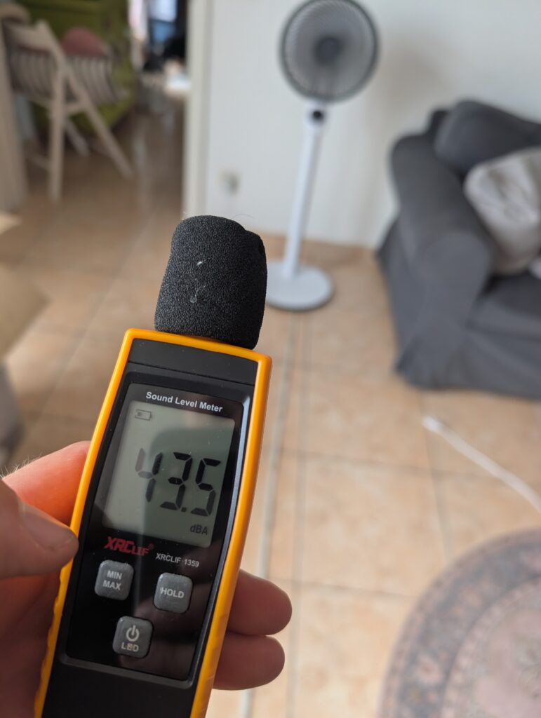 Lautstärke des MeacoFan Sefte® 10 Ventilators