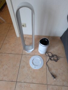 Lieferumfang des Dyson AM07 Air Multiplier Ventilators