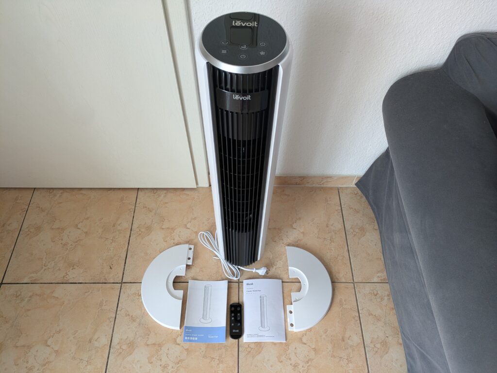 Lieferumfang des Levoit LTF-F362-WEU Ventilators