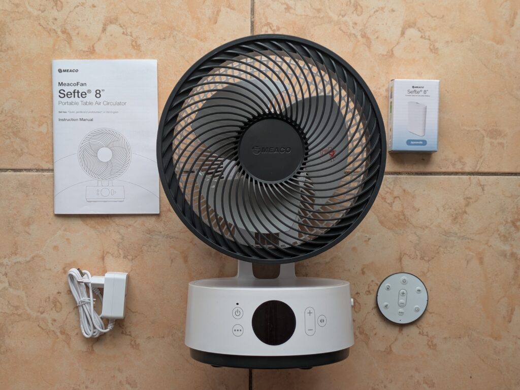 Lieferumfang des MeacoFan Sefte® 8 Ventilators