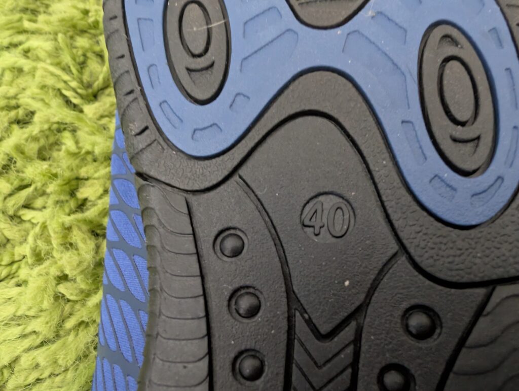 Sohle Detailansicht mit Angabe 40