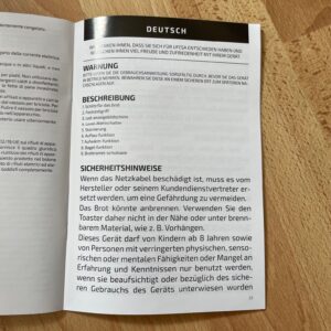 Ufesa Digital Future Toaster Anleitung
