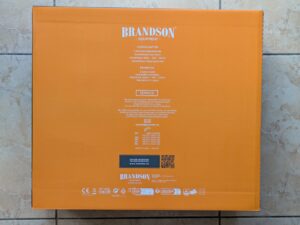 Verpackung des Brandson Ventilators von hinten