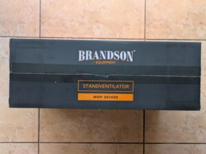 Verpackung des Brandson Ventilators von oben