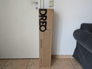 Verpackung des Dreo DR-HTF007 Nomad One Ventilators