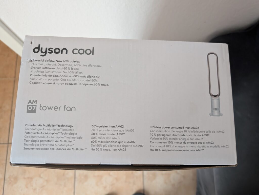 Verpackung des Dyson AM07 Air Multiplier Ventilators (6)