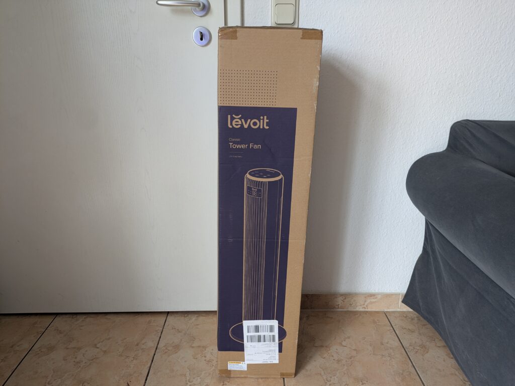 Verpackung des Levoit LTF-F362-WEU Ventilators (2)