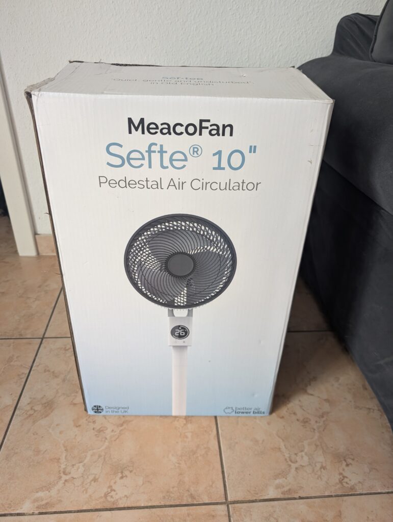 Verpackung des MeacoFan Sefte® 10 Ventilators