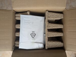 Verpackung des MeacoFan Sefte® 8 Ventilators geöffnet