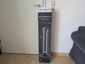Verpackung des Rowenta VU6670 Eole Infinite Ventilators