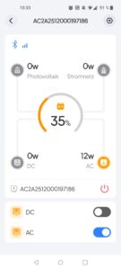 BLUETTI AC2A Powerstation App Übersicht