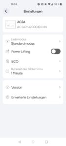 BLUETTI AC2A Powerstation App Einstellungen