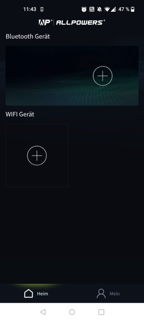 ALLPOWERS R600 Powerstation App Startseite