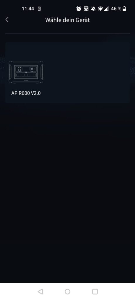 ALLPOWERS R600 Powerstation App Geräteauswahl